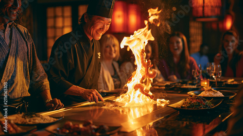 Hibachi Fire Show  Gourmet Meal   Culinary Entertainment with a Professional Chef s Skills