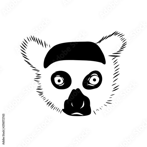 Lemur, a wild animal, vector sketch.