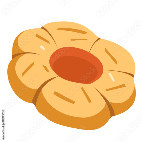 flat flower jam cookie