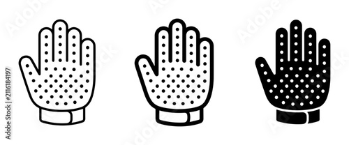Grooming Glove Icons, Pet Care Tools, Deshedding Mitt Vector Set