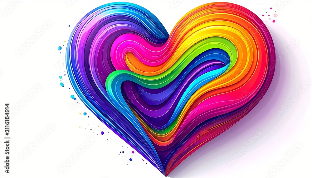 Obraz premium Heart minimalist painting colorful 