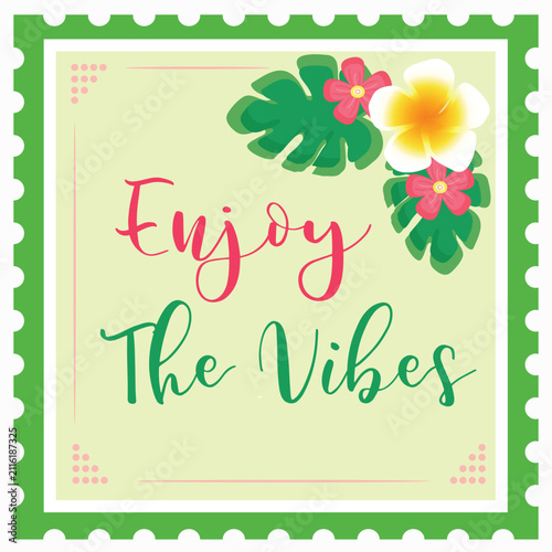 summer postage stamps postcard illustration