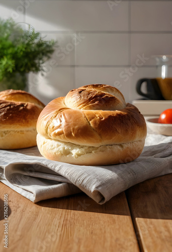 Freshly baked homemade chal...