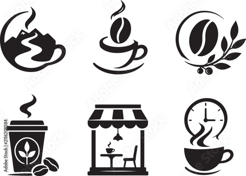 Creative Coffee Shop Logo Collection Vector Illustrations