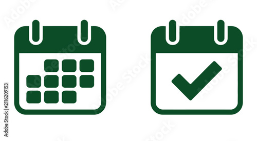 Calendar Glyph Icon Set, Representing Date Schedule Planner Event Time Management and Organization Concepts