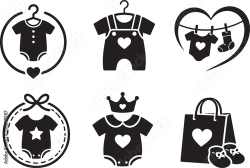 Baby Clothing Boutique Logo Collection Vector Illustrations