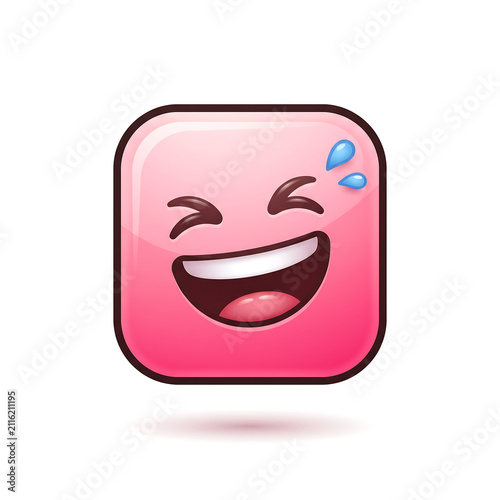 Canvastavla laughing illustration of the white background.