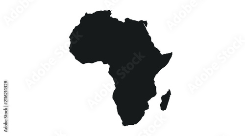 Obraz na płótnie Africa continent silhouette on a white background