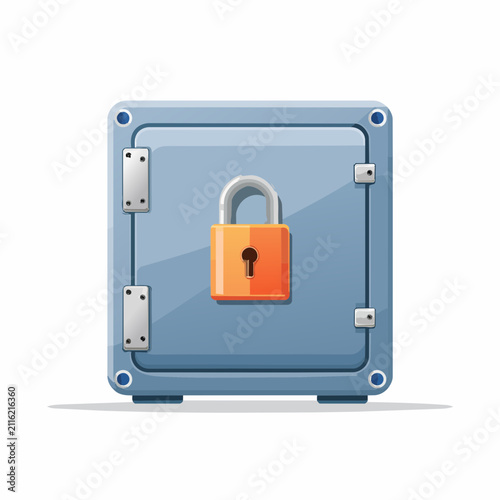 Secure metal safe with digital lock interface.