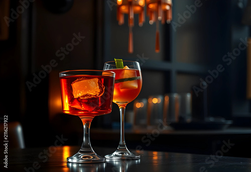 Two refreshing red and oran...