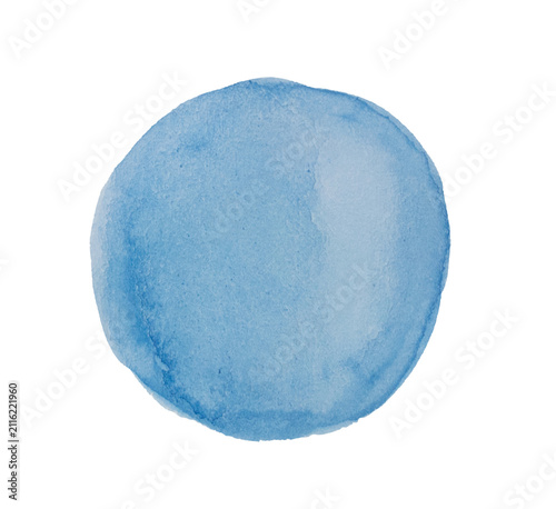 Hand-painted watercolor blue circle, isolated on a transparent background. Perfect for logos, backgrounds, labels, stickers, branding, social media, invitations, scrapbooking, planners