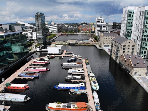 Фотография Grand Canal docklands in downtown Dublin, Ireland