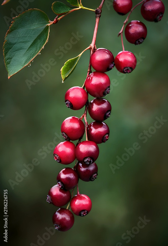 Red berries on a branch wit...