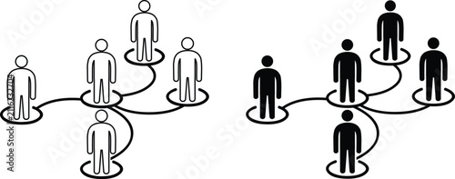Fotografía Professional human resources recruitment network concept showing connected people icons on transparent background