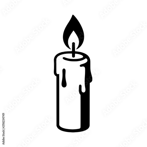 burning candle vector illustration