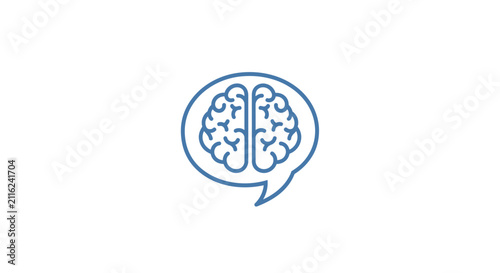 Canvas Print Brain in speech bubble icon.