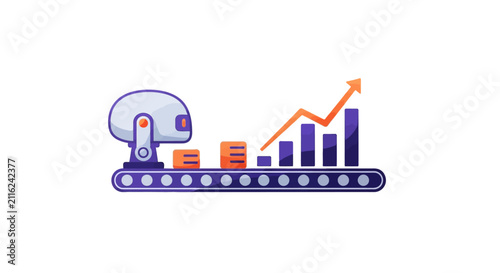 Business Growth Chart with Arrow.