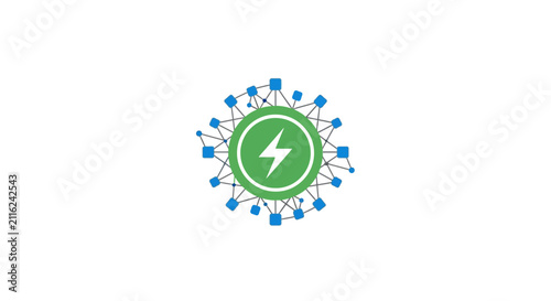 Green lightning bolt logo symbol.