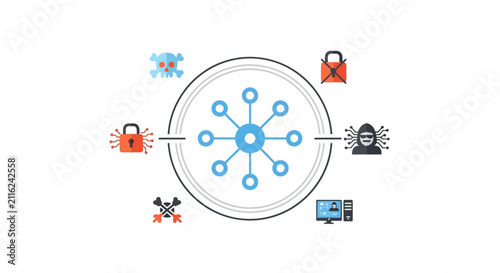 Network connection technology concept icon.