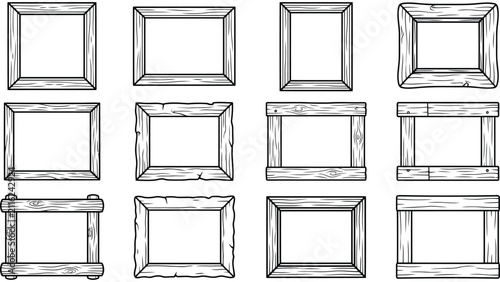 Fotografie Set of wooden picture frames