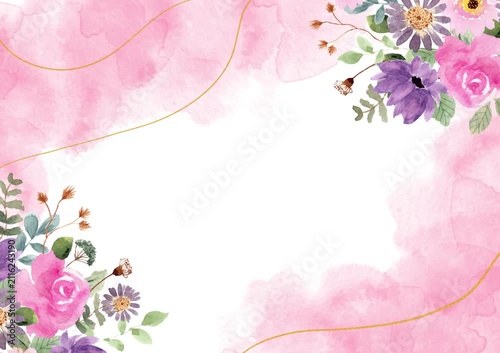 pink flower frame