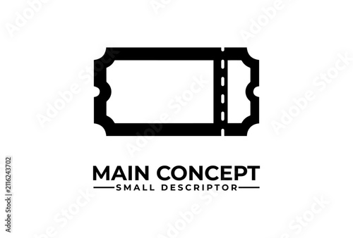 Ticket stub icon represents an event entry pass for cinema theater or concert venue systems.