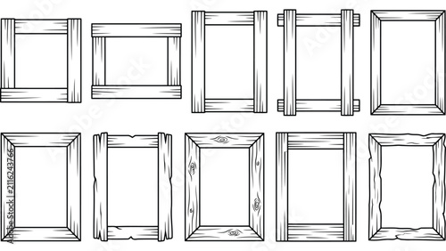 Fotografie Set of wooden picture frames