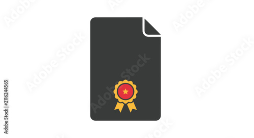Картината върху платно Award Certificate Ribbon Icon Symbol.