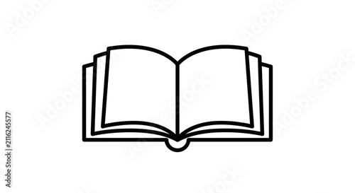 Konstfotografi Open Book Icon Simple Line Art.