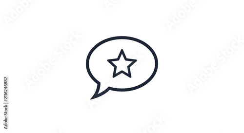 Star inside a speech bubble icon.