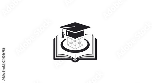 Graduation Cap on Open Book.