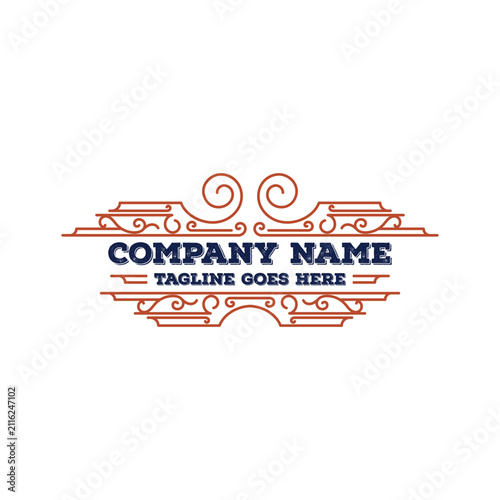 Vintage Retro Classic Ornament Frame Logo Vector Illustration