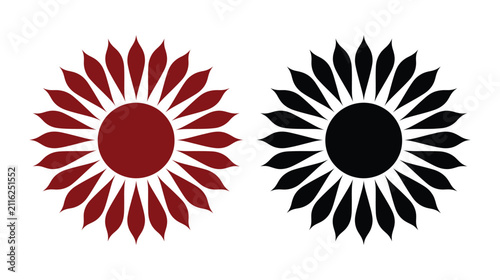 Flower vector illustration featuring a stylized black blossom