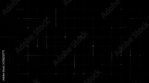 Animated White Intersecting Lines Grid On Black Background