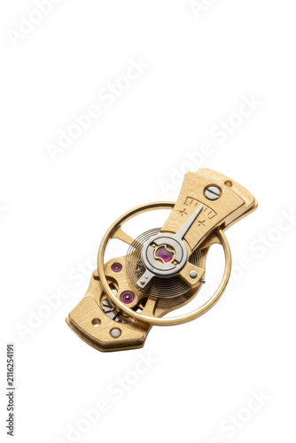 Mechanical watch balance wheel and hairspring movement