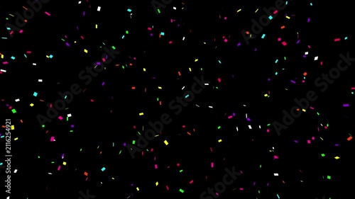 Colorful Confetti Falling On Alpha Channel