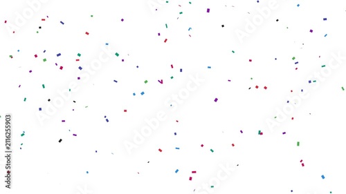 Colorful Confetti Falling Slowly On White Background