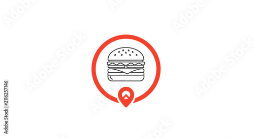 Hamburger Icon with Red Location Pin.