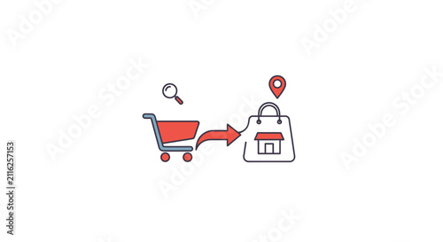 Shopping cart to bag delivery.