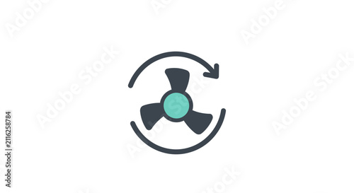 Rotating Fan Blade Icon Design.