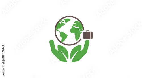 Green Earth in Hand Logo.