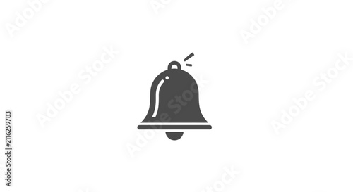 Simple black alarm bell icon symbol.