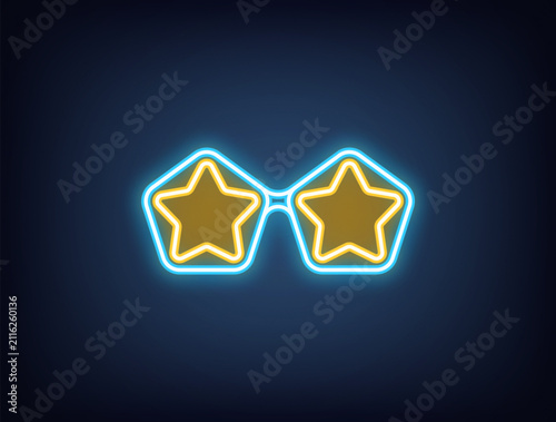 Fotografie Outline neon superstar sunglasses, blue yellow