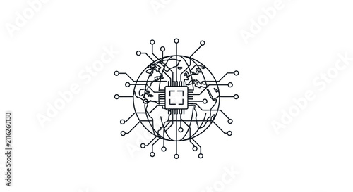 Detailed diagram of a microchip.