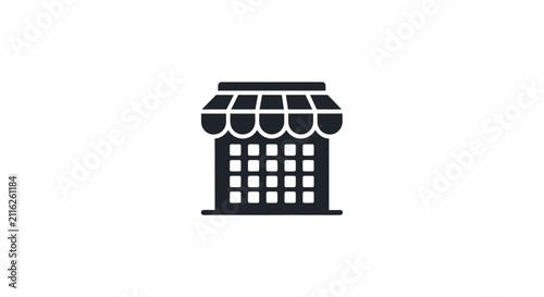 Simple black and white shop icon.