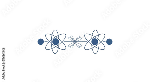 Foto Atomic structure model with electrons orbiting.