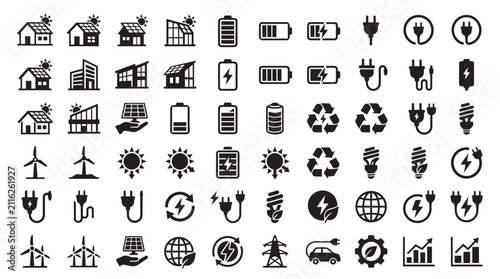 Flat design real estate and property icons set. Vector collection of housing, finance, and urban development symbols for business and marketing.