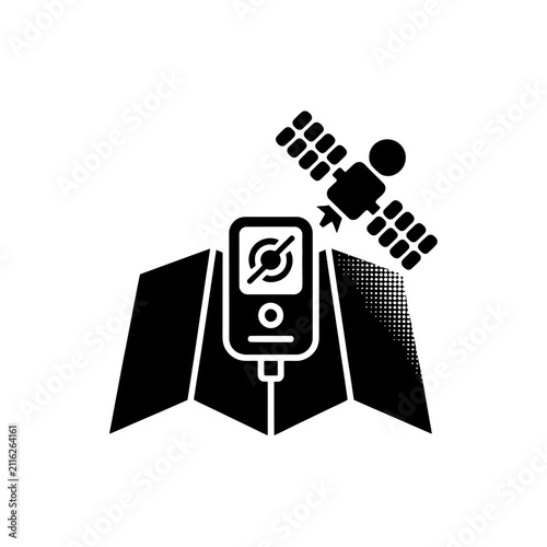 Gps satellite tracking system with handheld device and map for remote navigation.