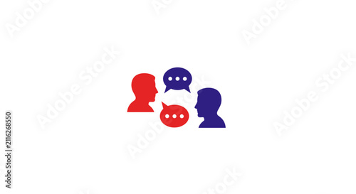 Konstfotografi People talking in speech bubbles.