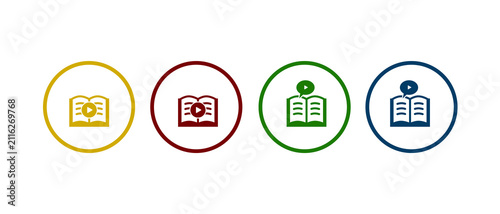 media book icon in different color design